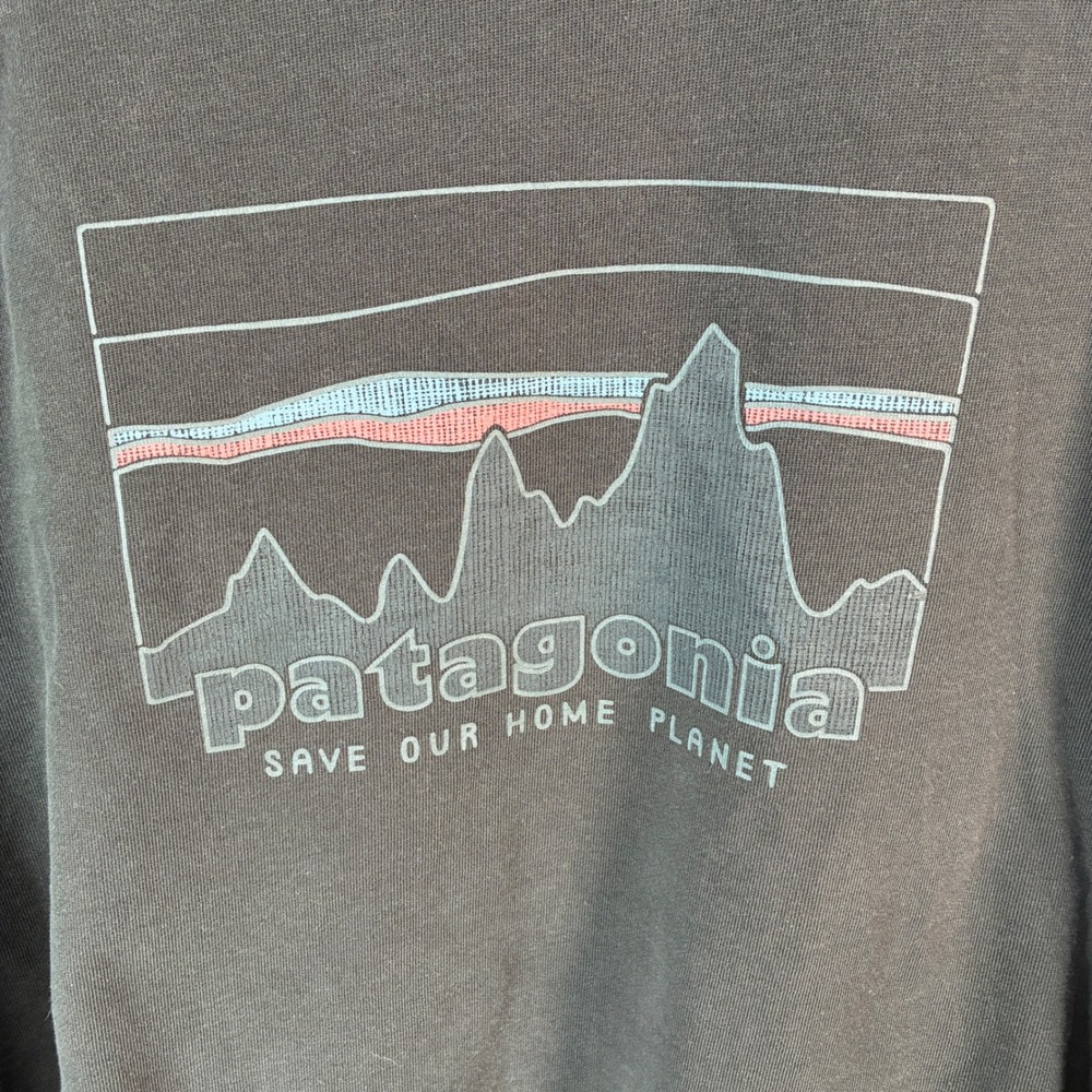Patagonia '73 Skyline Organic Crew Sweatshirt Mens Large Black Crewneck Graphic - Picture 4 of 14
